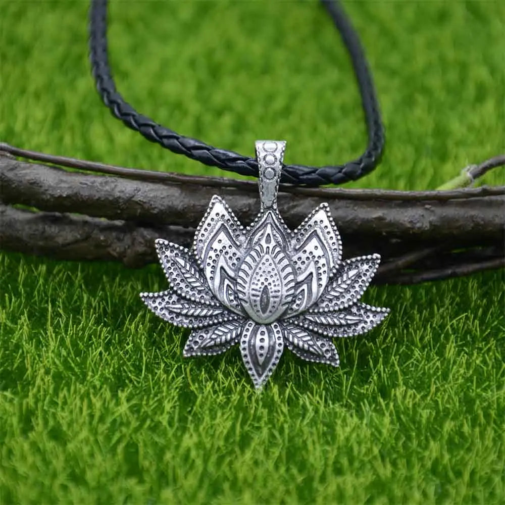 Om Yoga Lotus Flower Pendant Buddha Mandala Meditation Spiritual Indian Jewelry