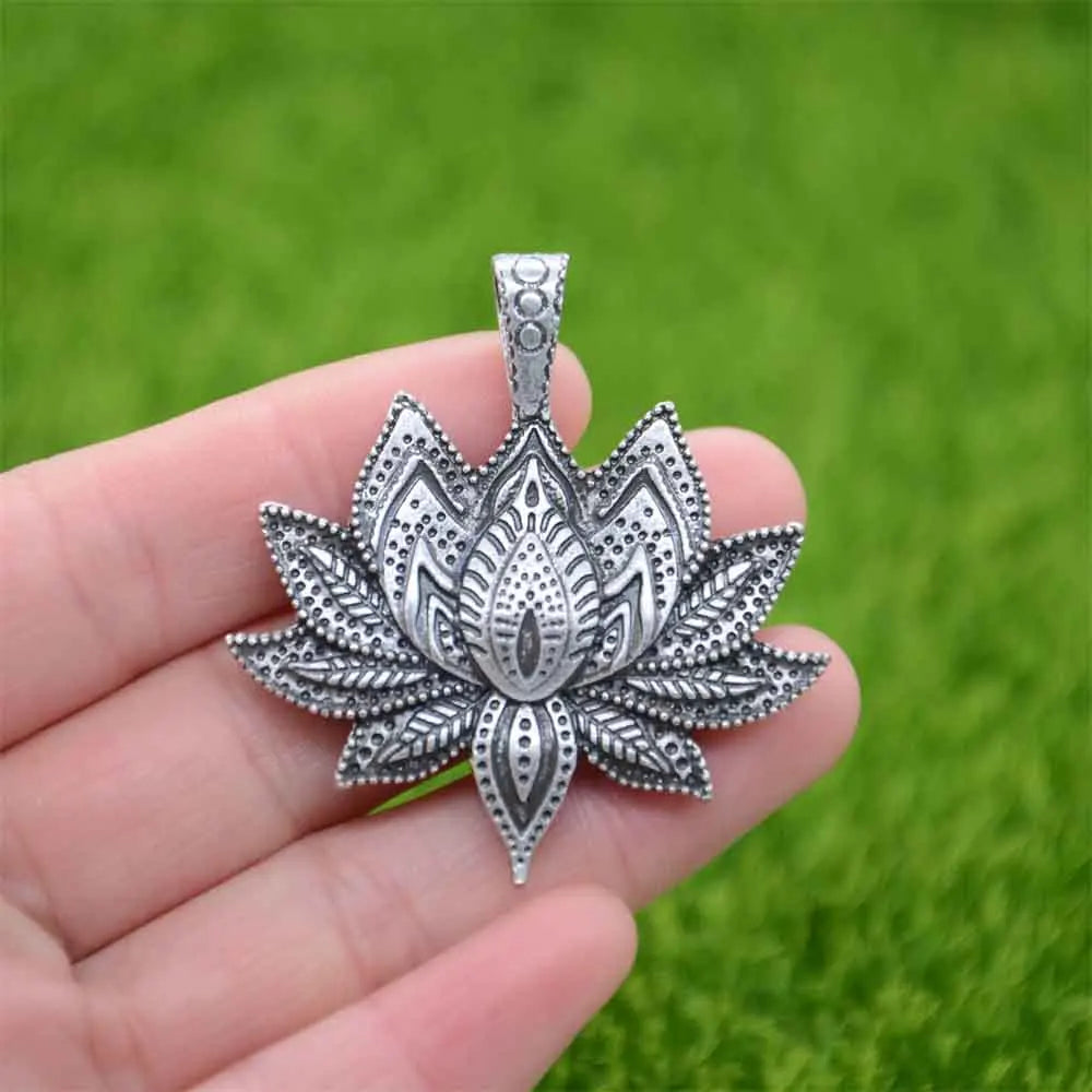 Om Yoga Lotus Flower Pendant Buddha Mandala Meditation Spiritual Indian Jewelry