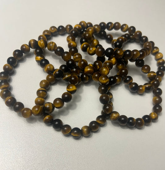 Tiger’s Eye Protection Bracelet – 8mm Crystal for Confidence & Grounding