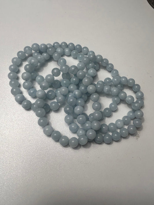 Aquamarine Serenity Bracelet – 8mm Crystal for Calm & Communication