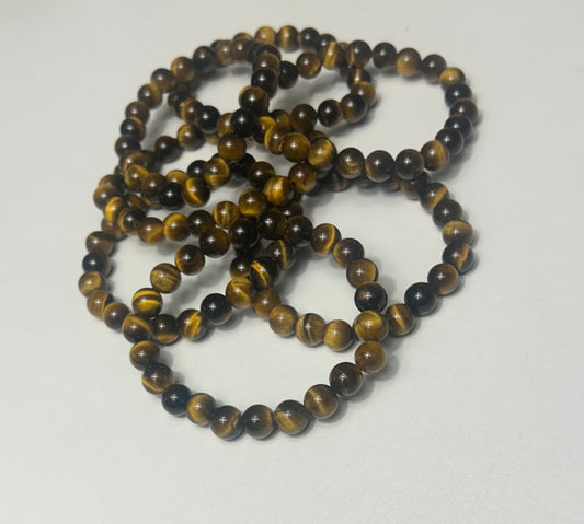 Tiger’s Eye Protection Bracelet – 8mm Crystal for Confidence & Grounding