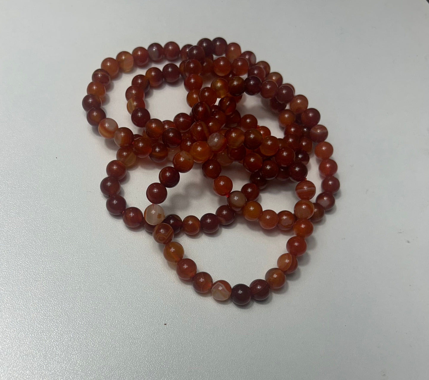 Fireflow Energy Carnelian Bracelet – 8mm Beads